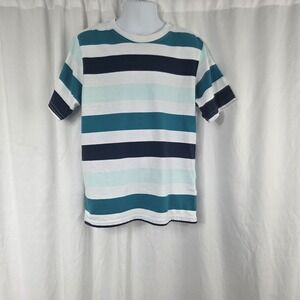 Wonder Nation Short Sleeve Crew Neck Multicolor Striped T Shirt Boys Size M